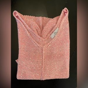 H by Halston pink sequin sweater. Perfect for spring. NWOT. Never worn!